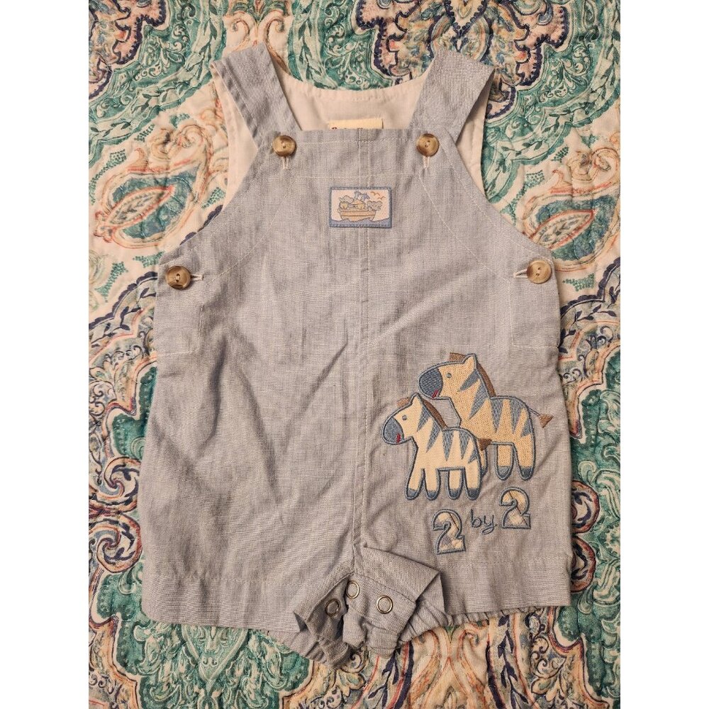 Vintage Baby Togs Noah's Ark Overalls 3/6 Months